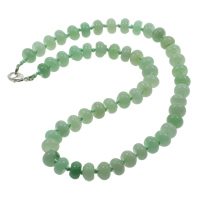 Green Aventurine Necklace, Tibetan Style lobster clasp, Rondelle, natural, 10x6mm, Sold Per Approx 18 Inch Strand