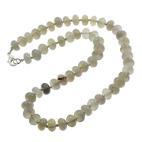Grey Agate Necklace, Tibetan Style lobster clasp, Rondelle, natural, 10x6mm, Sold Per Approx 18 Inch Strand