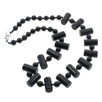 Blue Goldstone Necklace, Tibetan Style lobster clasp, Column, natural, 8mm, 20x10mm, Sold Per Approx 19.5 Inch Strand