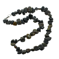 Indian Agate Necklace, Tibetan Style lobster clasp, Nuggets, natural, 9-20mm, Sold Per Approx 17 Inch Strand