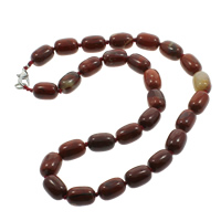 Rainbow Jasper Necklace zinc alloy lobster clasp Column natural Sold Per Approx 18 Inch Strand