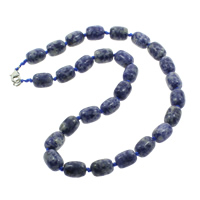 Blue Spot Necklace, Tibetan Style lobster clasp, Column, natural, 15x10mm, Sold Per Approx 18 Inch Strand