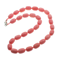 Rhodochrosite Necklace zinc alloy lobster clasp Column natural Sold Per Approx 18 Inch Strand