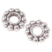 Zinc Alloy Spacer Beads Flower antique silver color plated lead & cadmium free Approx 2mm Approx Sold By KG