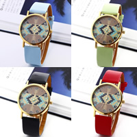 Women Wrist Watch PU Leather with Glass & Zinc Alloy plated adjustable & for woman nickel lead & cadmium free 40mm 20mm Length Approx 8 Inch Sold By Lot