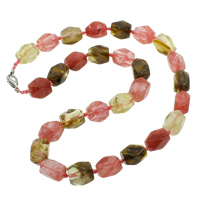 Watermelon Necklace zinc alloy lobster clasp natural faceted Sold Per Approx 18 Inch Strand