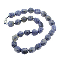 Blue Spot Halsband, zinklegering Karbinlås, naturlig, fasetterad, 10x14mm, Såld Per Ca 18 inch Strand