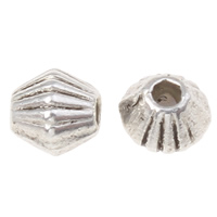 Tibetan Style Jewelry Beads, Bicone, antique silver color plated, nickel, lead & cadmium free, 4x3.5mm, Hole:Approx 1mm, Approx 7092PCs/KG, Sold By KG