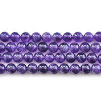 Natural Amethyst Beads, Round, February Birthstone & different size for choice, Length:Approx 15 Inch, Sold By Lot