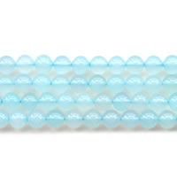 Natürliche blaue Achat Perlen, Blauer Achat, rund, verschiedene Größen vorhanden, Länge:ca. 15 ZollInch, verkauft von Menge