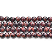 Tigerauge Perlen, rund, natürlich, verschiedene Größen vorhanden, rot, Grade AAAAA, verkauft per ca. 15 ZollInch Strang