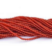 Naturlig rød agat perler, Red Agate, Runde, 2mm, Hole:Ca. 0.5mm, Længde Ca. 15 inch, 10Strands/Lot, Ca. 195pc'er/Strand, Solgt af Lot