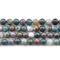 Natural Indian Agate Beads Round Sold Per Approx 15 Inch Strand