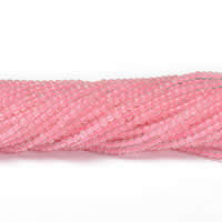 Granos de cuarzo rosa natural, cuarzo rosado, Esférico, 2mm, agujero:aproximado 0.5mm, longitud:aproximado 15 Inch, 5Strandsfilamento/Grupo, 195PCs/Sarta, Vendido por Grupo