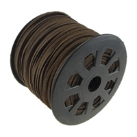 Velvet Cord , Velveteen Cord, with plastic spool, brown, 2.50x1.50mm, Length:100 Yard, Sold By PC