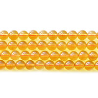 Natürlicher Citrin Perlen, Gelbquarz Perlen, rund, November Birthstone & verschiedene Größen vorhanden, Länge:ca. 15 ZollInch, verkauft von Menge