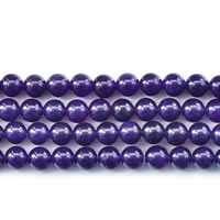 окрашенная Jade Бусины, Круглая, разный размер для выбора, фиолетовый, длина:Приблизительно 15 дюймовый, продается Лот