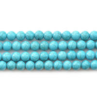 Perles turquoises, turquoise synthétique, Rond, normes différentes pour le choix, bleu, Longueur:Environ 15 pouce, Vendu par lot