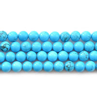 Perles turquoises, turquoise naturelle, Rond, normes différentes pour le choix, Longueur:Environ 15 pouce, Vendu par lot
