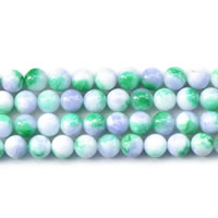 окрашенная Jade Бусины, Круглая, разный размер для выбора, зеленый, длина:Приблизительно 15 дюймовый, продается Лот