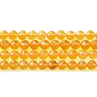 Perles Citrine naturelles, perles de citrine, Rond, Novembre Birthstone & normes différentes pour le choix & facettes, Longueur:Environ 15 pouce, Vendu par lot