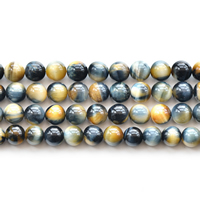 Tigerauge Perlen, rund, natürlich, verschiedene Größen vorhanden, Länge ca. 15 ZollInch, verkauft von Menge