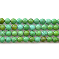 Turquoise Beads, Round, different size for choice, green, Length:Approx 15 Inch, Sold By Lot
