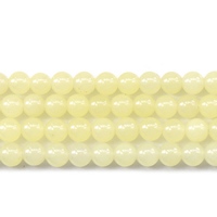 окрашенная Jade Бусины, Круглая, разный размер для выбора, желтый, длина:Приблизительно 15 дюймовый, продается Лот