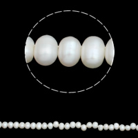 Riso coltivato in perla d'acqua dolce, perla d'acquadolce coltivata naturalmente, naturale, bianco, 6-7mm, Foro:Appross. 0.8mm, Venduto per Appross. 14.7 pollice filo