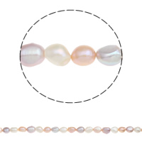 Barock kultivierten Süßwassersee Perlen, Natürliche kultivierte Süßwasserperlen, natürlich, gemischte Farben, 8-9mm, Bohrung:ca. 0.8mm, verkauft per ca. 14.7 ZollInch Strang