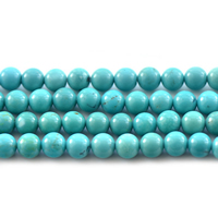 Türkis Perlen, Natürliche Türkis, rund, blau, 4mm, Bohrung:ca. 0.7mm, verkauft von PC