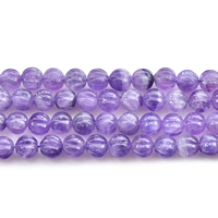 Natural Amethyst Beads Pumpkin February Birthstone & corrugated Sold Per Approx 15 Inch Strand