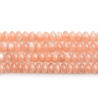 Mondstein Perlen, flache Runde, verschiedene Größen vorhanden, orange, verkauft per ca. 15 ZollInch Strang