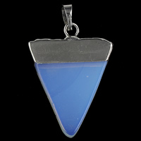 Sea Opal Pendants with Brass Triangle platinum color plated nickel lead & cadmium free Approx Sold By Bag