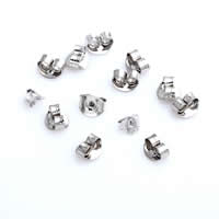 925 Sterling Sølv Spændinger Ear Nut, 5x4mm, Hole:Ca. 1mm, 100par/Lot, Solgt af Lot