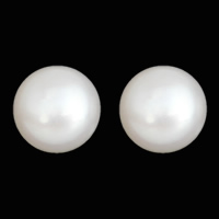 Cultured Half Drilled Freshwater Pearl Beads Dome natural half-drilled white 4.5-5mm Approx 0.8mm Sold By Pair