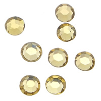 Crystal Cabochons, Dome, flat back & faceted, Topaz, Grade A, 2.4-2.5mm, 10Grosses/Bag, 144PCs/Gross, Sold By Bag