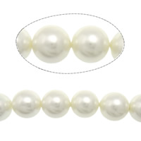 South Sea Shell perle, Krug, bijel, 16mm, Rupa:Približno 1mm, 25računala/Strand, Prodano Per Približno 15 inčni Strand