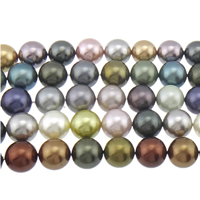 South Sea Shell perle, Krug, miješana boja, 12mm, Rupa:Približno 0.8mm, Dužina Približno 16 inčni, 3pramenovi/Torba, 33računala/Strand, Prodano By Torba