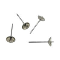 Stainless Steel Earring Stud Component, 304 Stainless Steel, original color, 13x3mm, 0.7mm, 1000Pairs/Bag, Sold By Bag