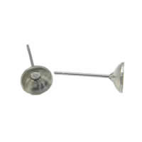 Stainless Steel Earring Stud Component 304 Stainless Steel original color 0.7mm Inner Approx 4.6mm Sold By Bag