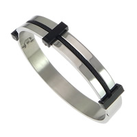 Stainless Steel Bangle, plated, two tone, 10mm, Inner Diameter:Approx 61x55mm, Length:Approx 7.5 Inch, Sold By PC