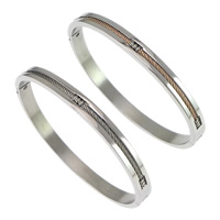 Stainless Steel Bangle plated 5.50mm Inner Approx Length Approx 7 Inch Sold By PC