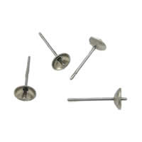 Stainless Steel Earring Stud Component, 304 Stainless Steel, original color, 13x8mm, 0.7mm, 500Pairs/Bag, Sold By Bag