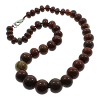 Mahogany Obsidian Necklace, Tibetan Style lobster clasp, Rondelle, natural, 10-18mm, Sold Per Approx 18 Inch Strand