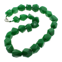 Jade Malasia collar, aleación de cinc cierre de langosta, natural, 11-22mm, Vendido para aproximado 18 Inch Sarta