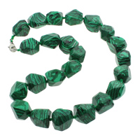 Malachite Necklace zinc alloy lobster clasp 11-22mm Sold Per Approx 18 Inch Strand