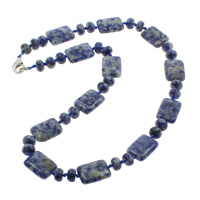 Blue Spot Necklace, Tibetan Style lobster clasp, Rectangle, natural, 8x5mm, 13x18x6mm, Sold Per 17 Inch Strand