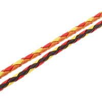 Leather Cord PU Leather braided 4mm Sold By Bag