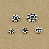 Thailand Sterling Silver Spacer Bead, Flower, different size for choice, Sold By Lot